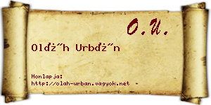 Oláh Urbán névjegykártya